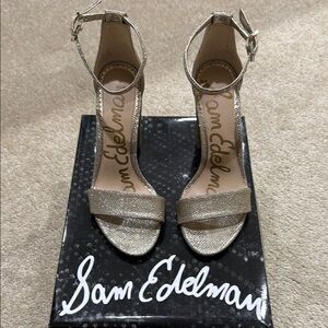 Sam Edelman Gold Metallic Heels for Formal Occasions